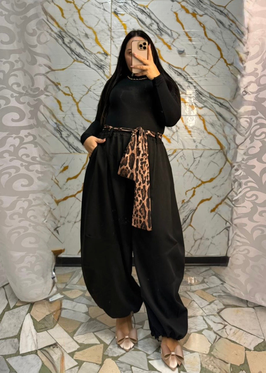 Curvy ballon cintura animalier