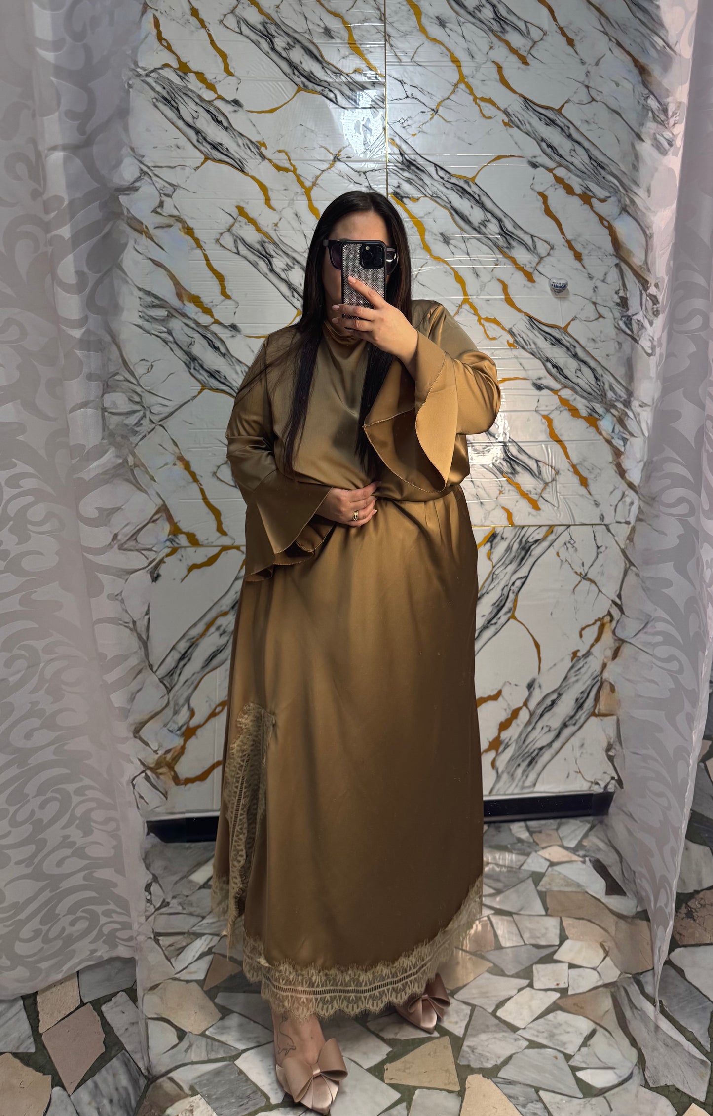 Curvy coordinato satin oro