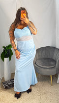 Curvy abito Asia celeste