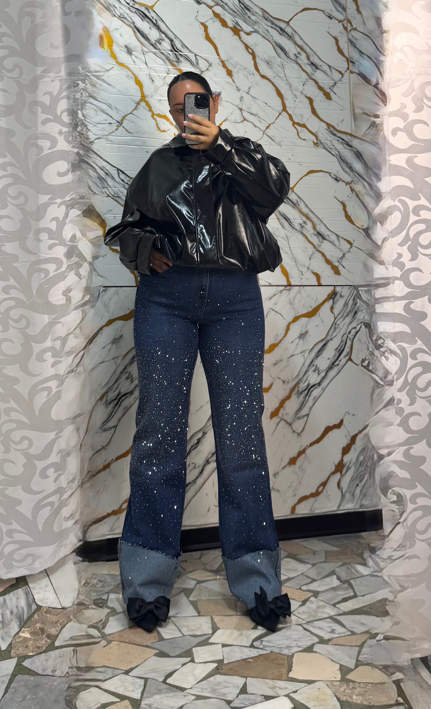 Jeans piegone diamond