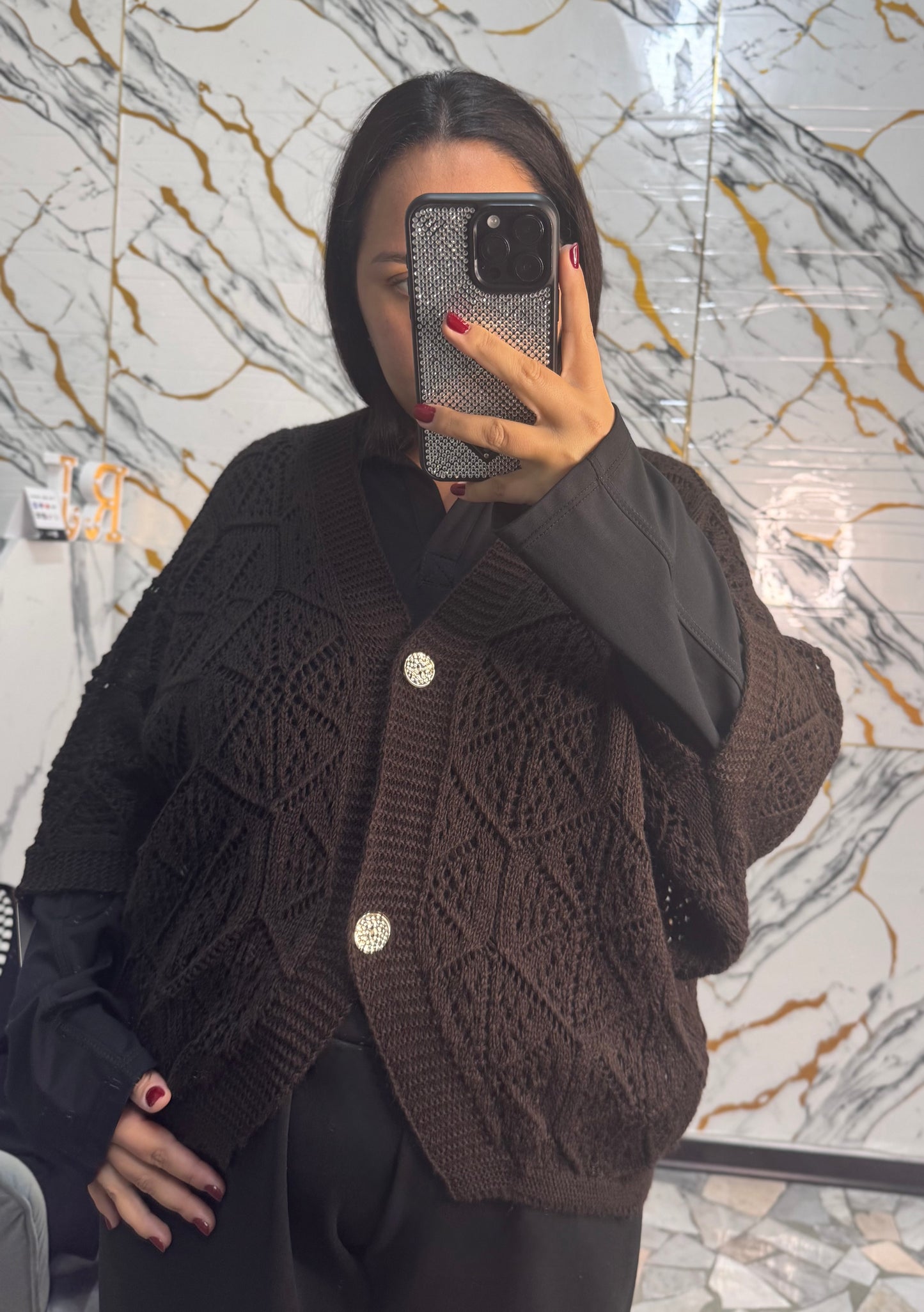 Cardigan curvy Milena marrone