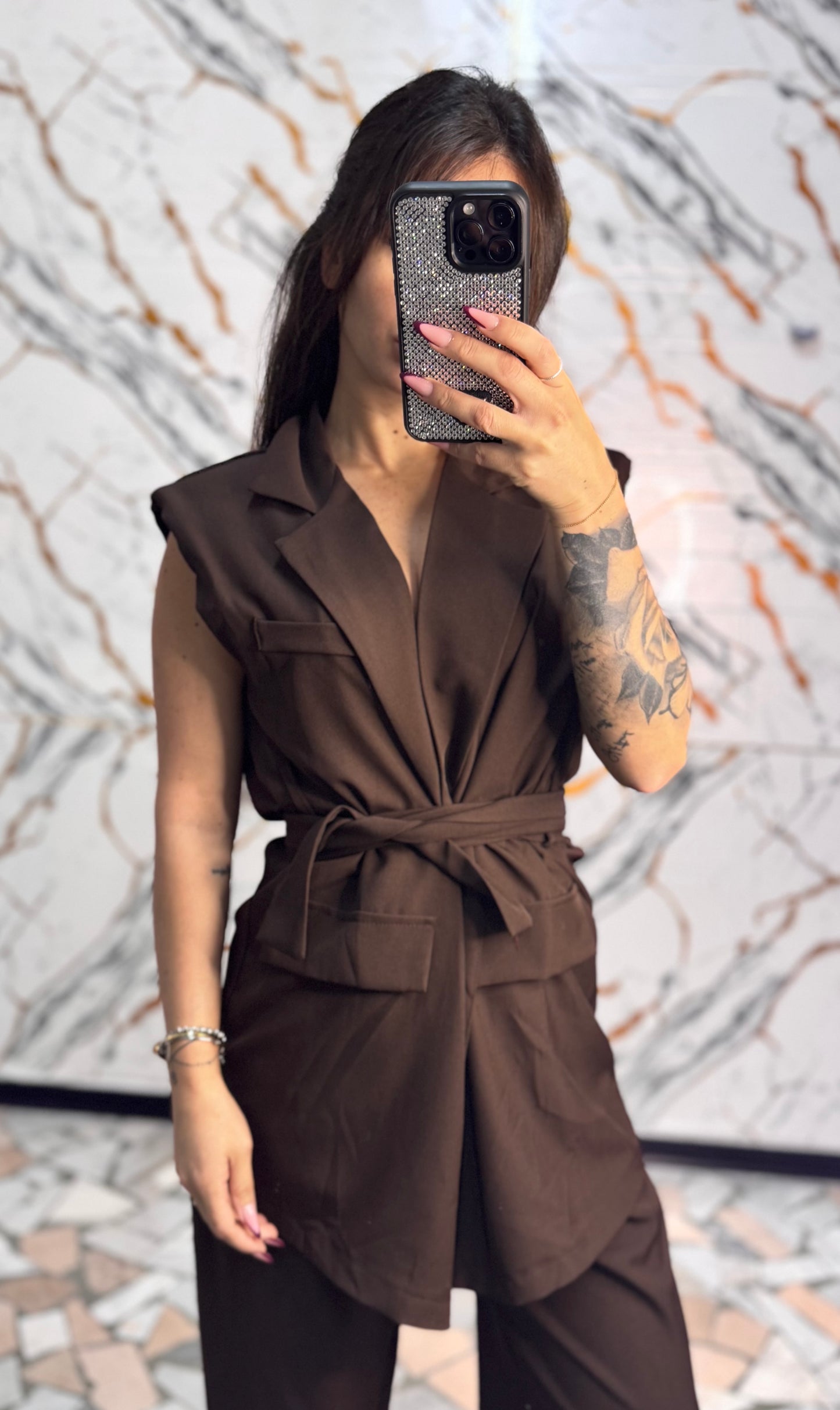 Coordinato Bianca marrone