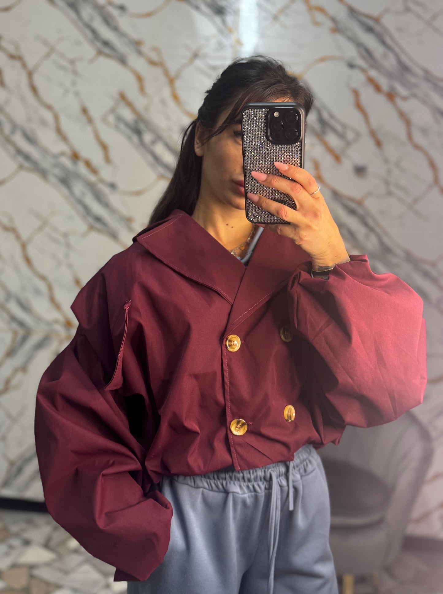 Mini trench a bomberino bordeaux