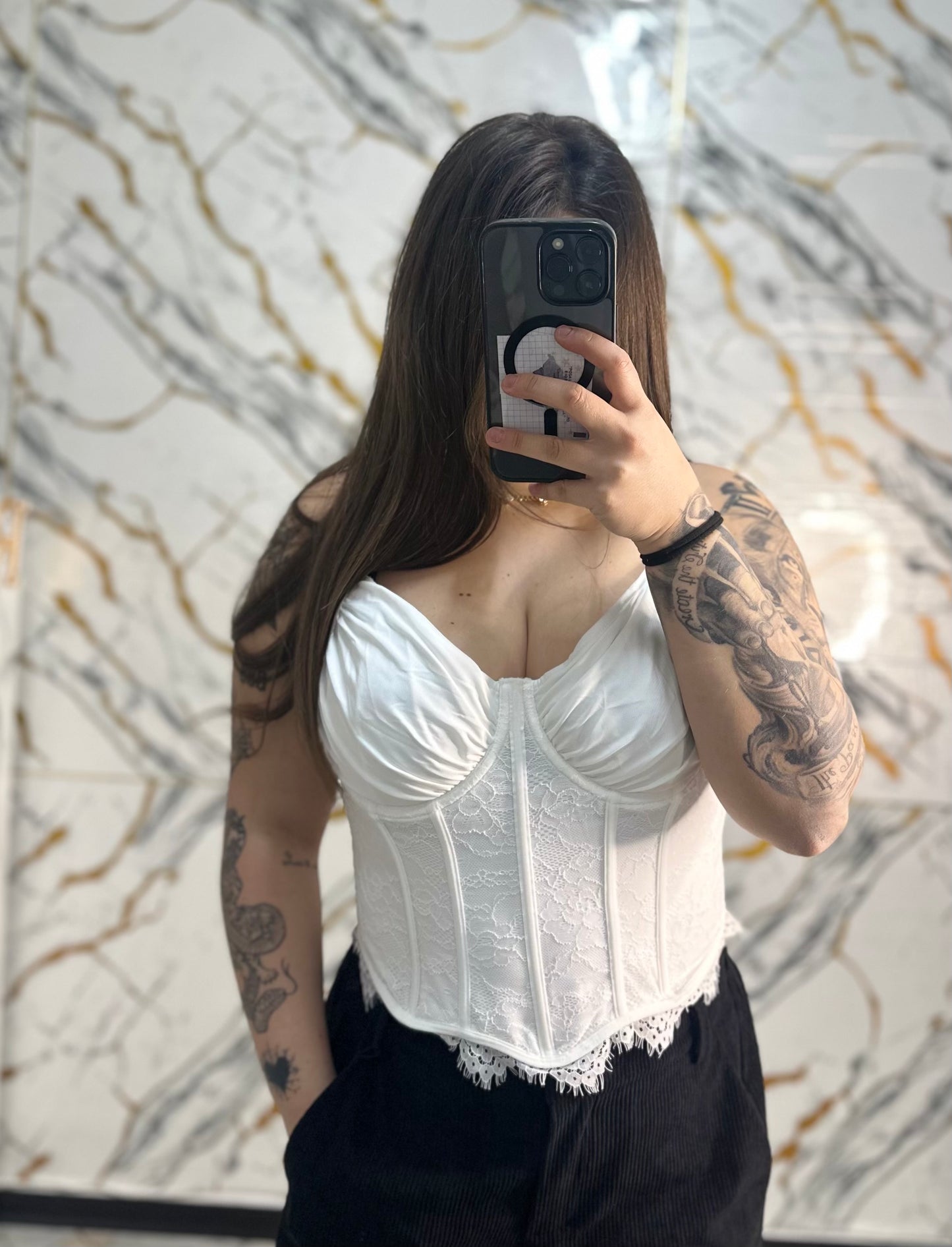 Curvy corpetto white