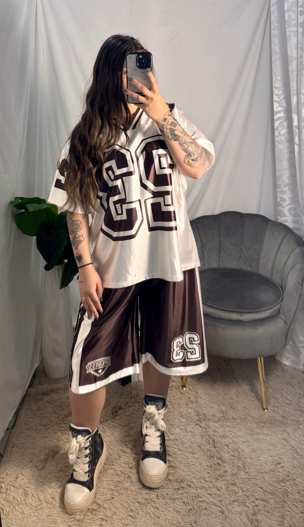 Coordinato viral marrone
