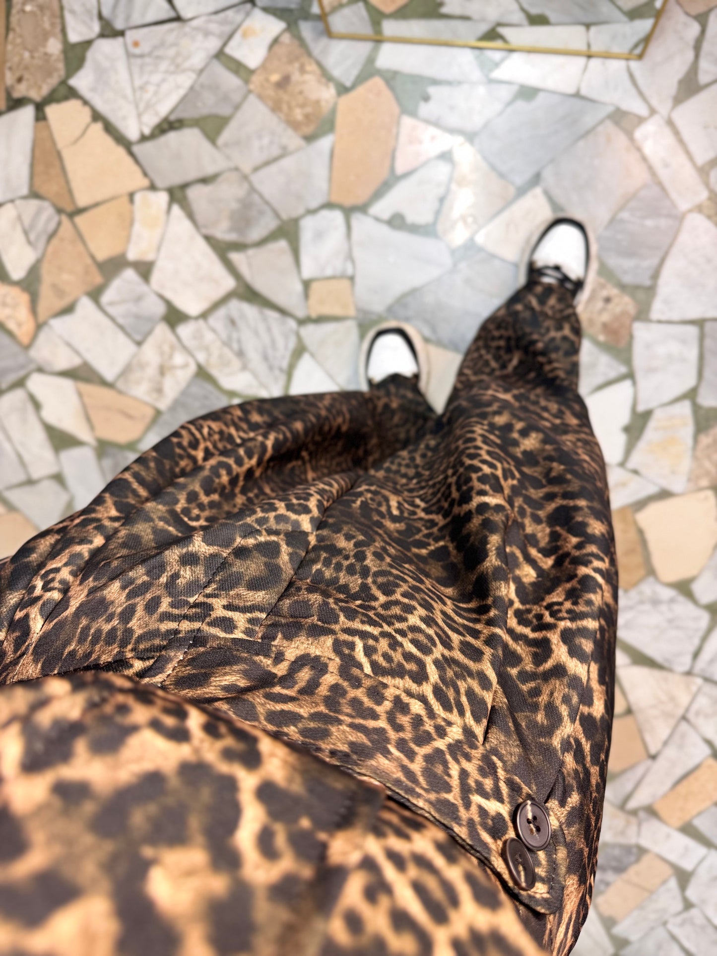 Pantalone animalier bottoni