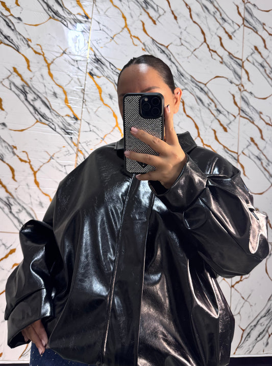 Curvy jacket simil pelle