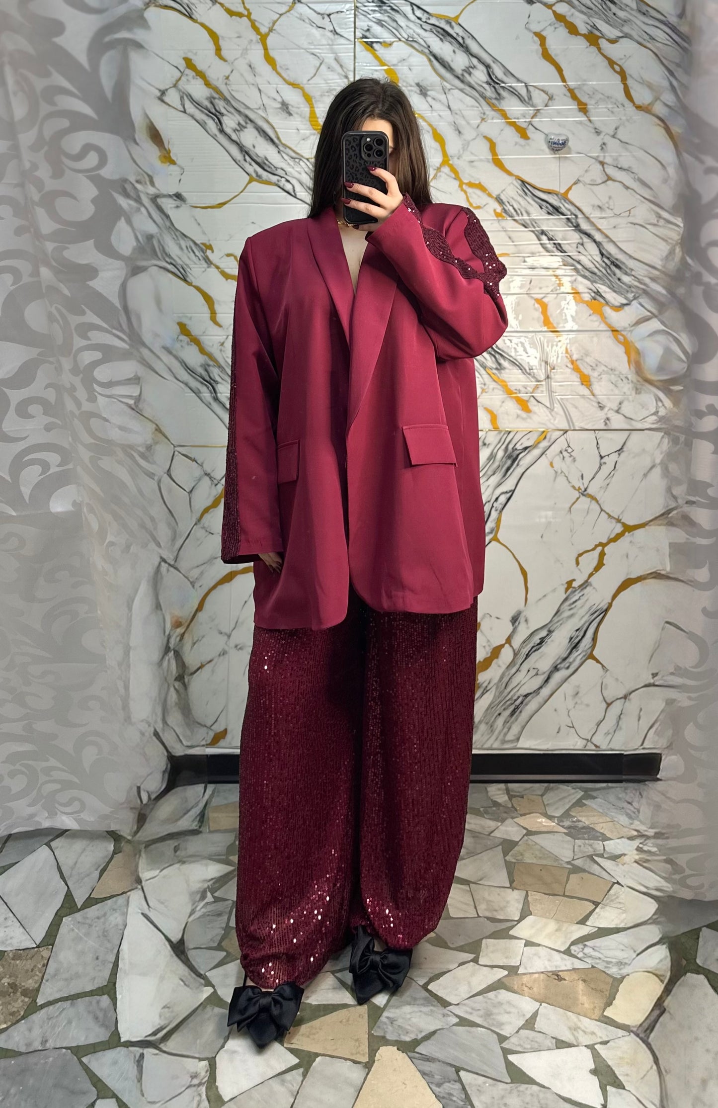 Curvy tailleur Dory bordeaux