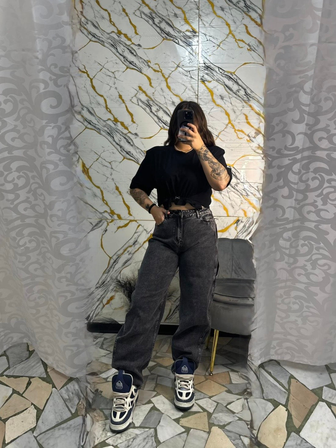 Jeans banana fit black