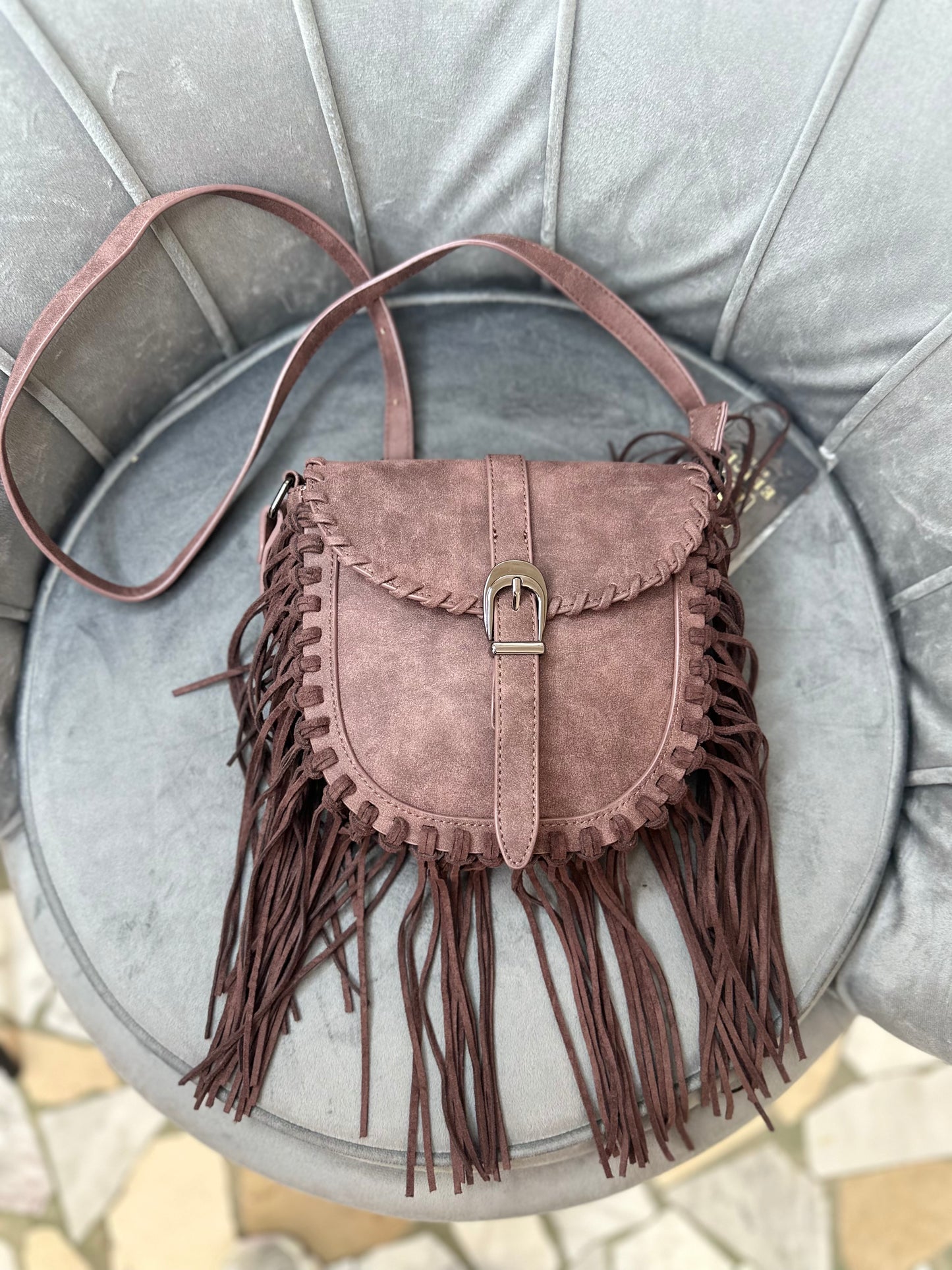 Borsa hobo con frange