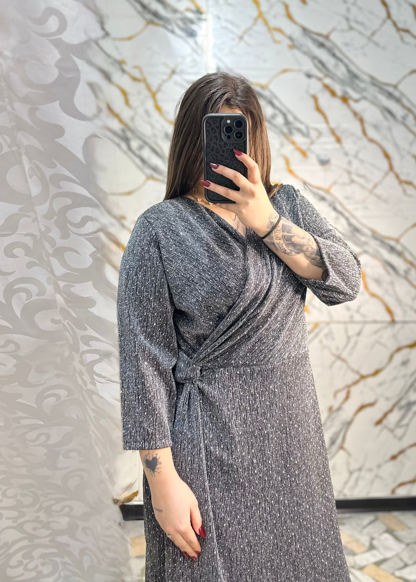 Curvy dress Giulia argento