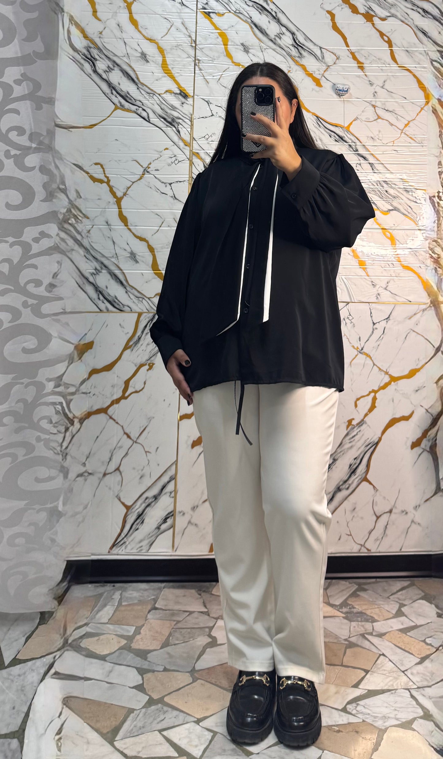 Curvy camicia cravatta Lily