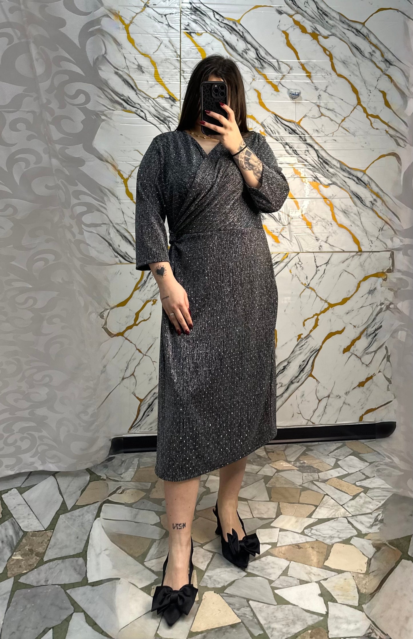 Curvy dress Giulia argento