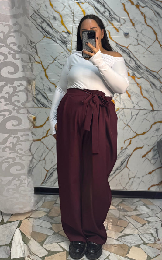 Curvy pantalone lea vino