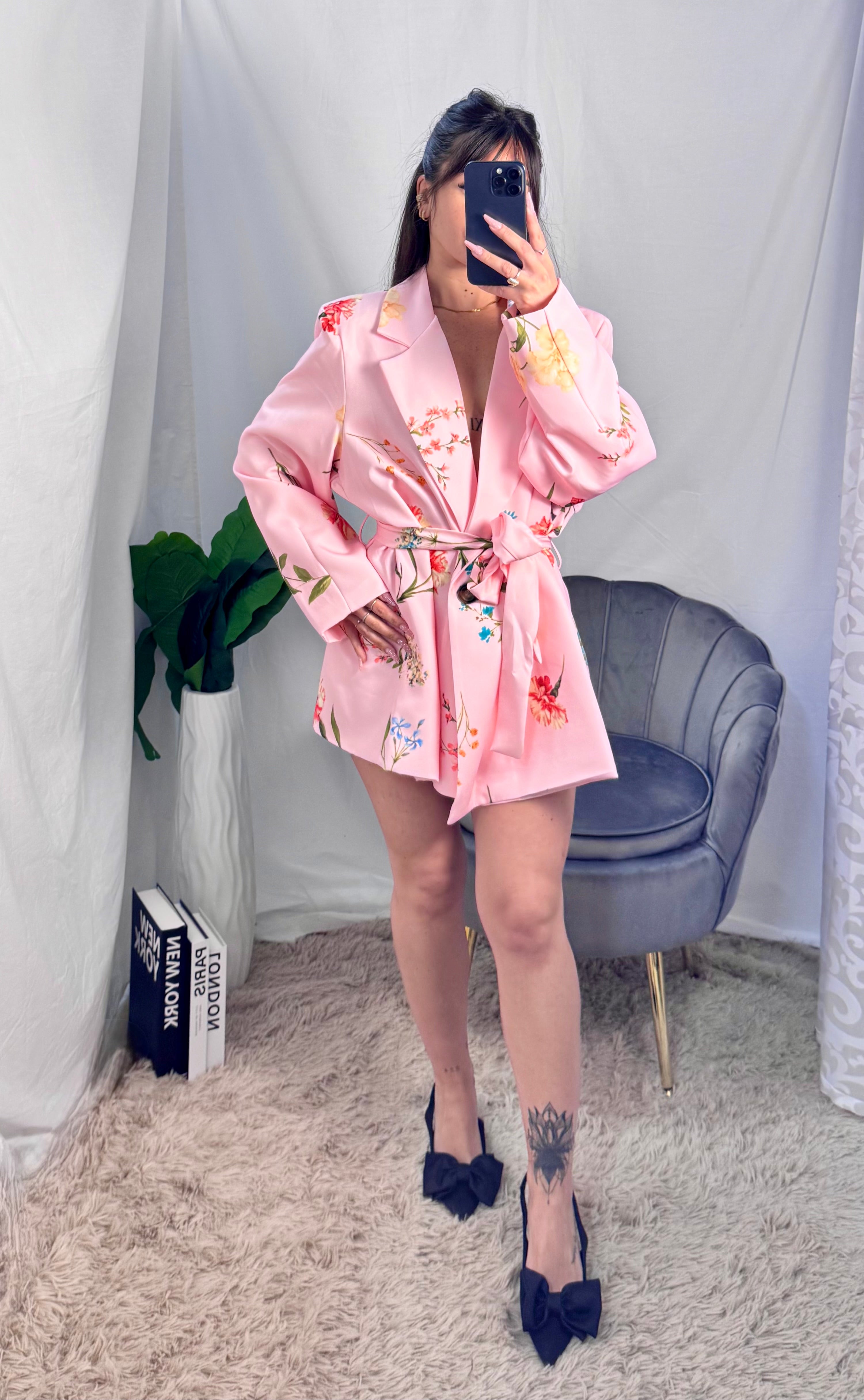 Blazer flowers pink