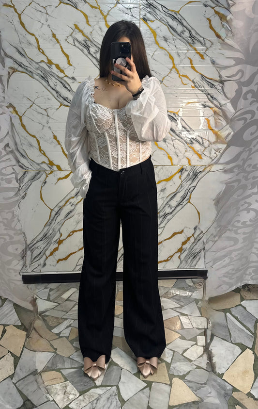 Pantalone Velluto strisce bianche