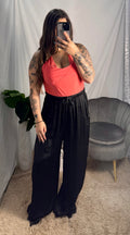 Pantalone satin nero