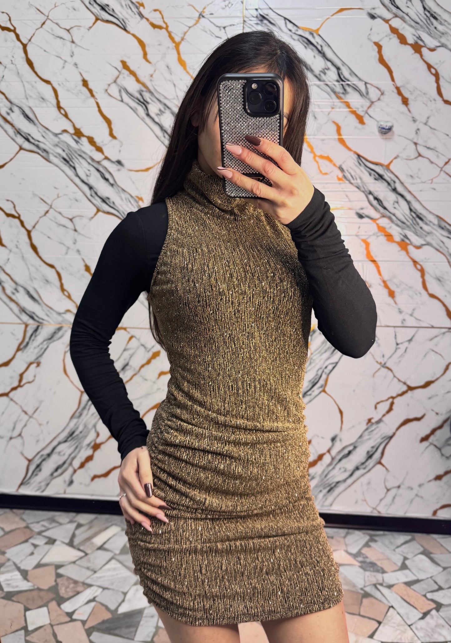 Mini dress oro