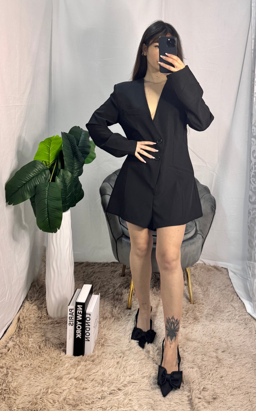 Mini dress blazer
