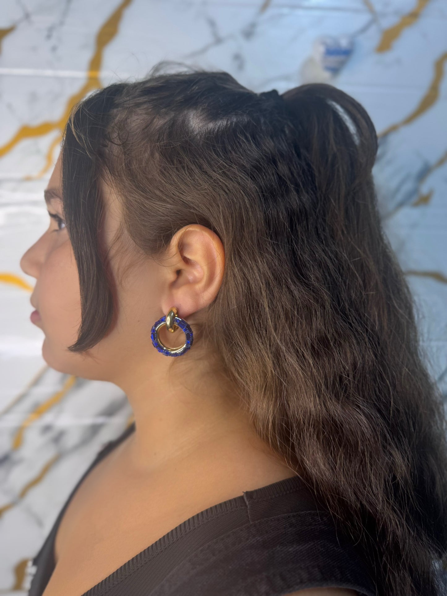 Accessori: orecchini cerchio blu reale