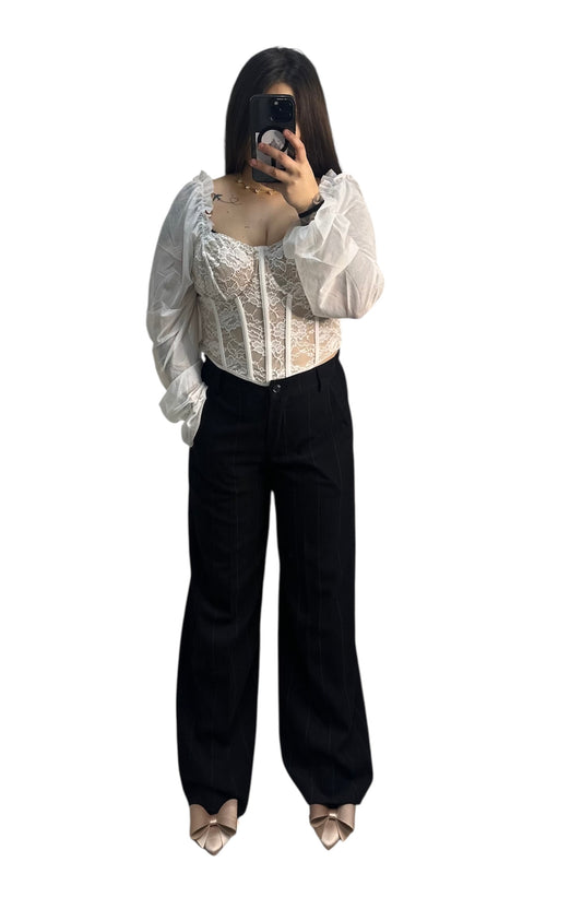 Pantalone Velluto strisce bianche