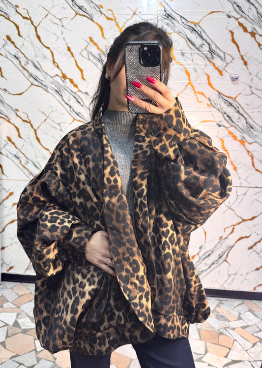 Curvy Bomber aperto animalier over