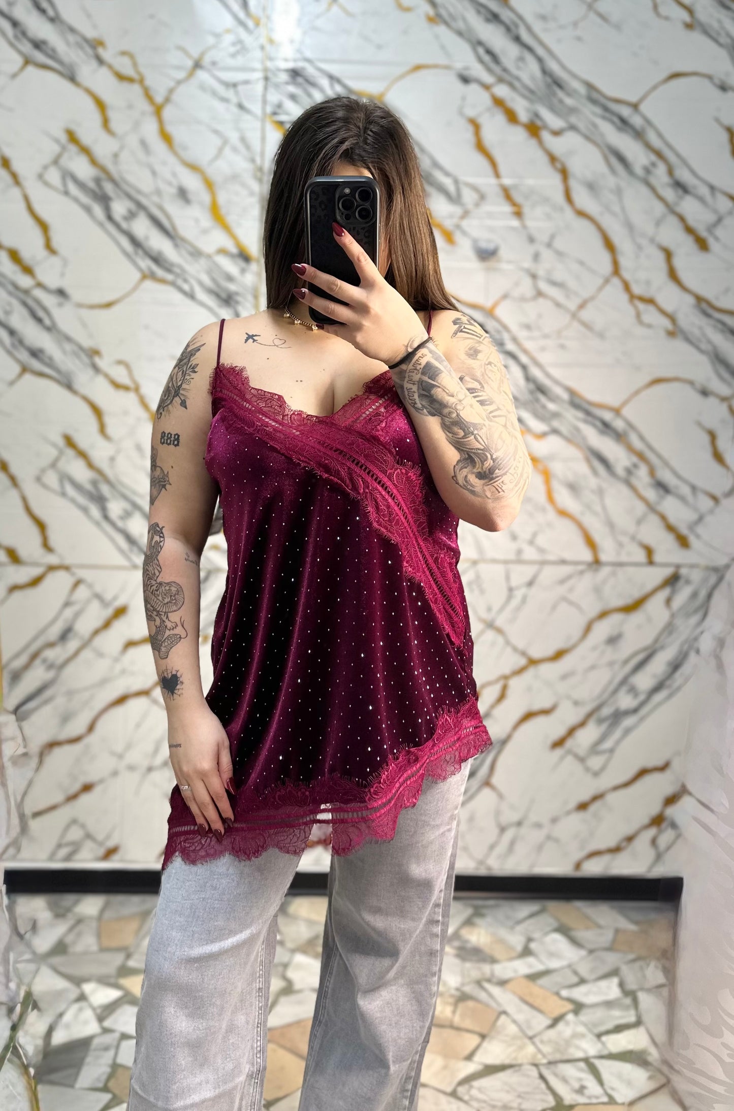 Curvy sottogiacca Sara bordeaux