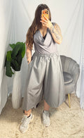 Curvy Bermuda tessuto gessato grey
