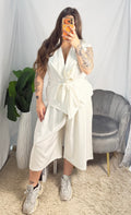 Curvy Coordinato gessato white