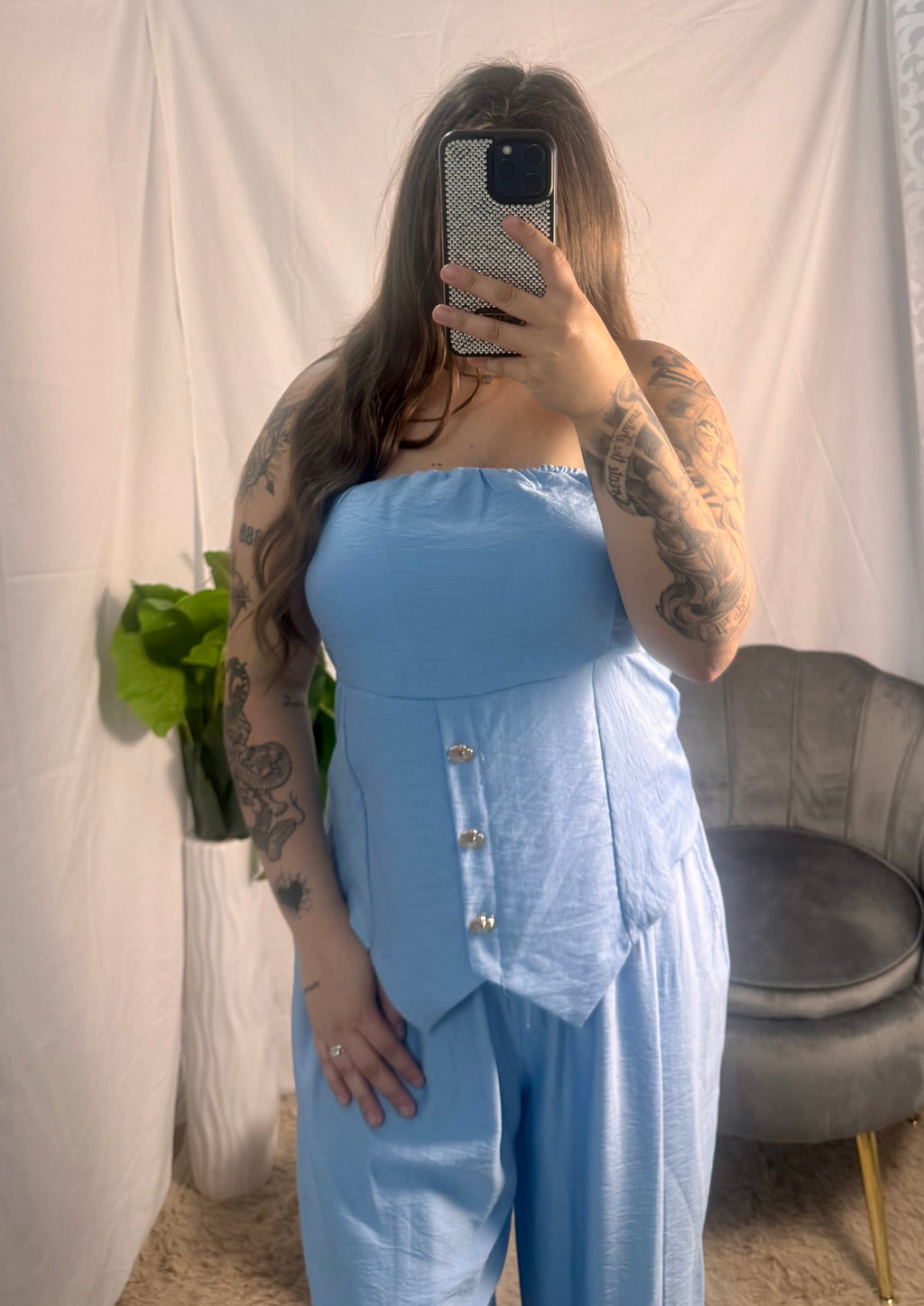 Curvy coordinato Sara celeste