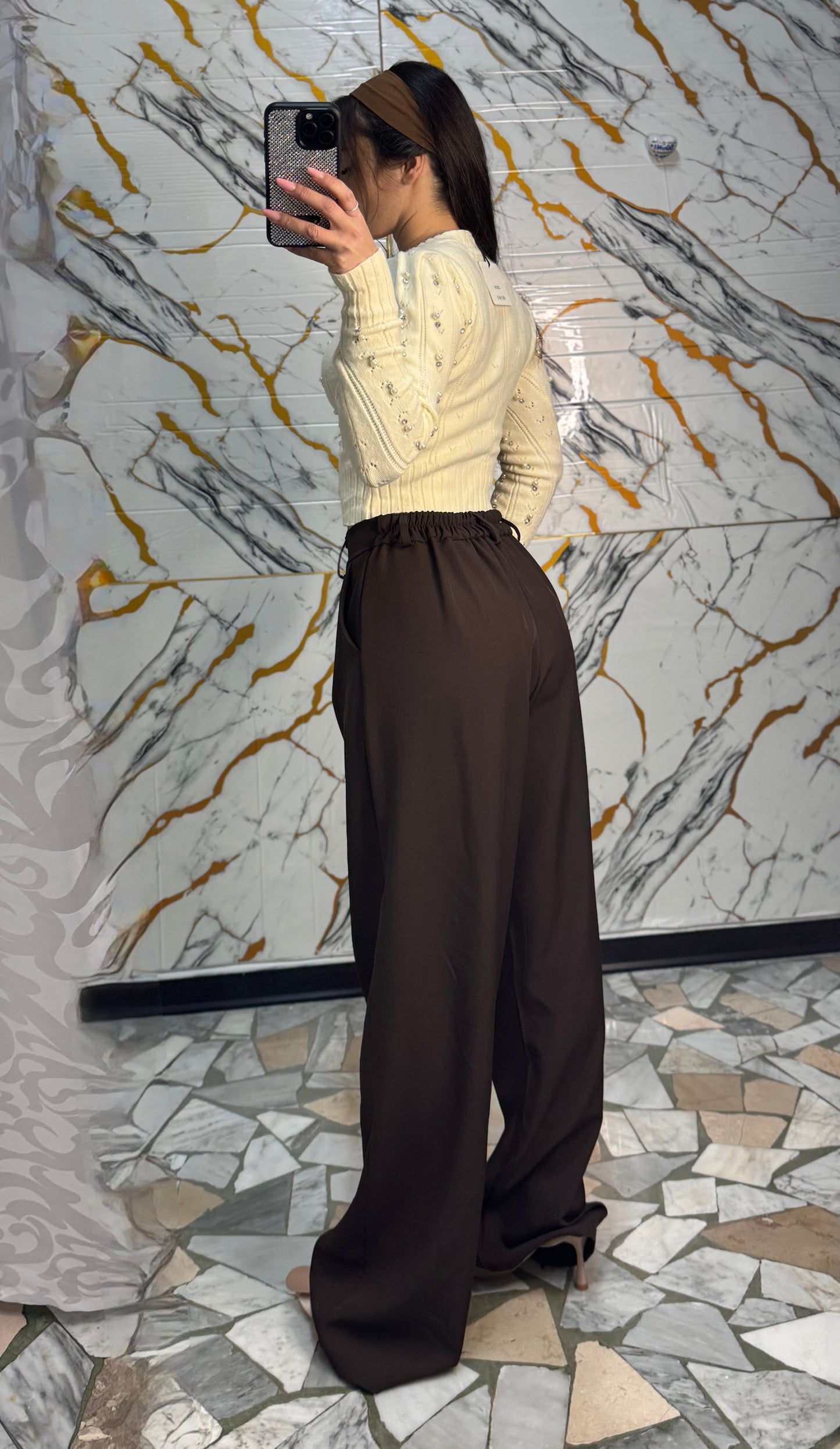 Pantalone easy marrone