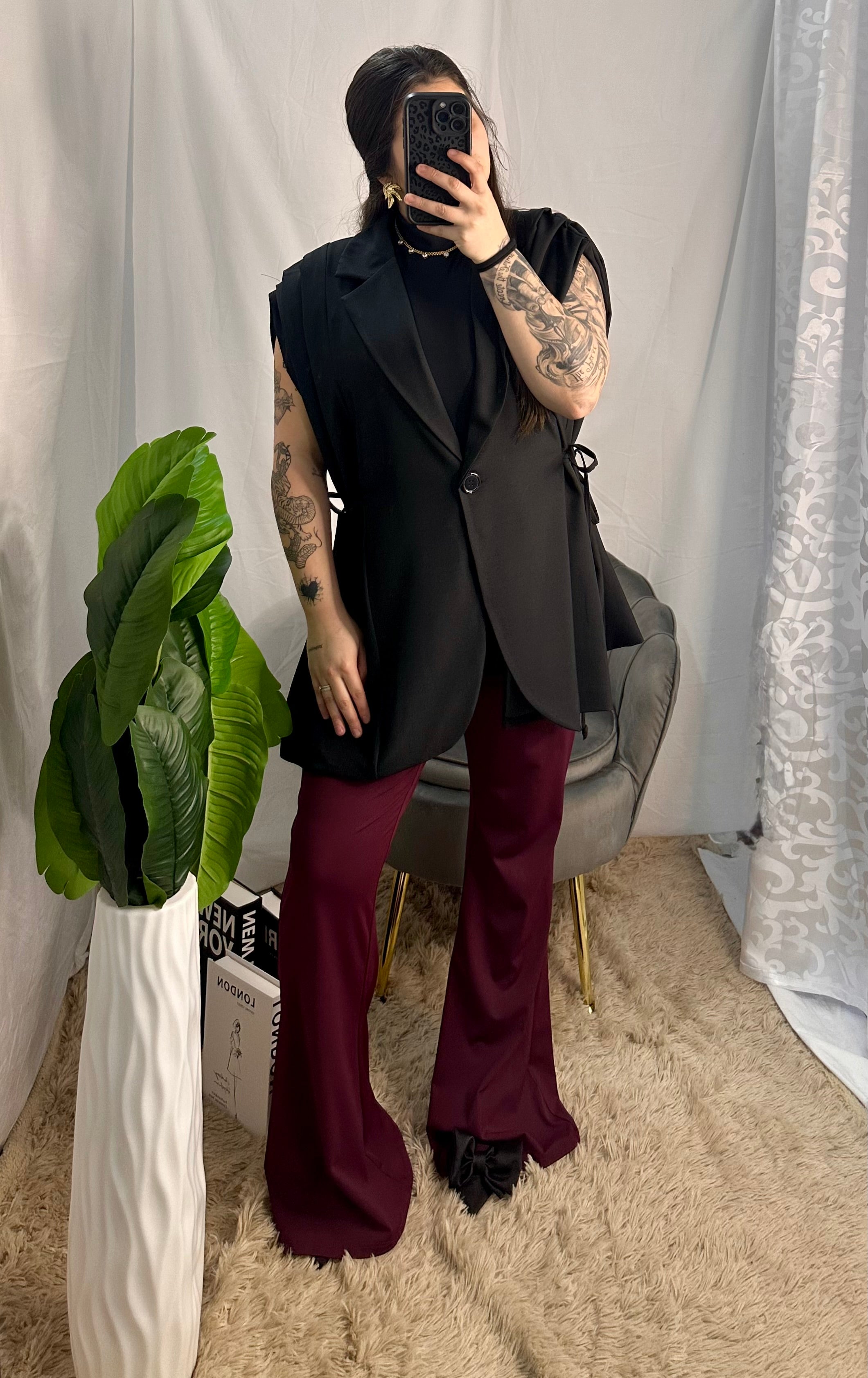 Leggins zampa bordeaux