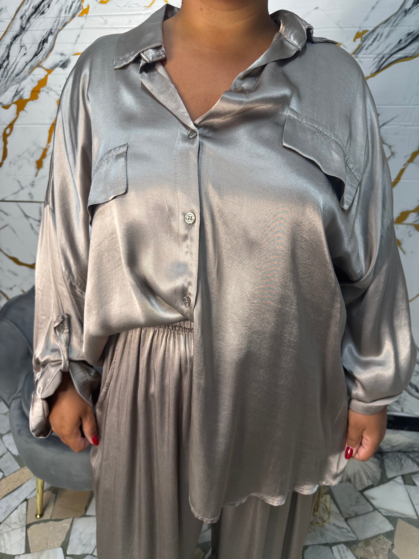 Curvy Camicia satin