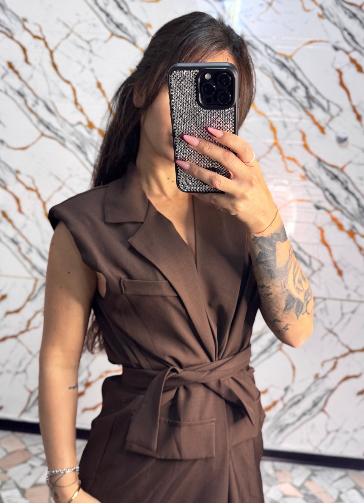 Coordinato Bianca marrone