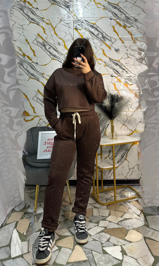 Coordinato tuta cozy brown