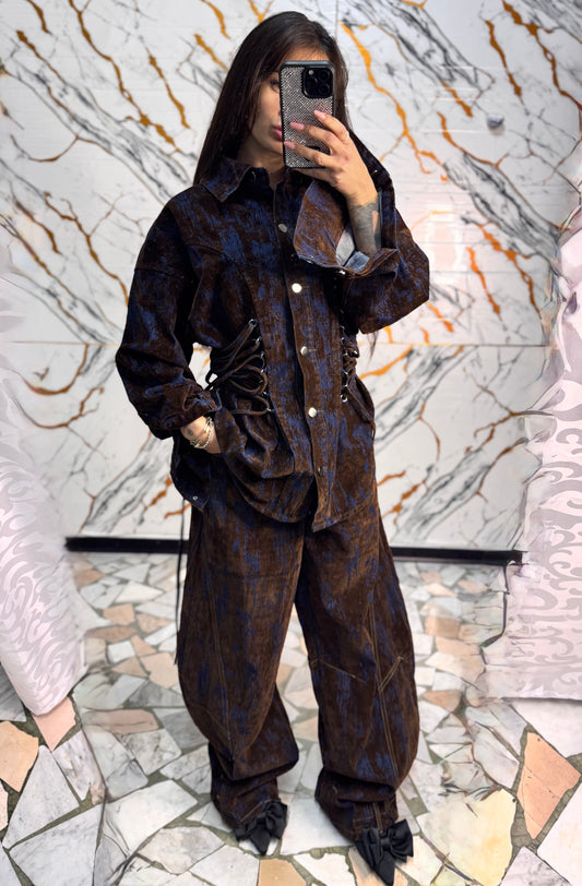 Coordinato brown velvet