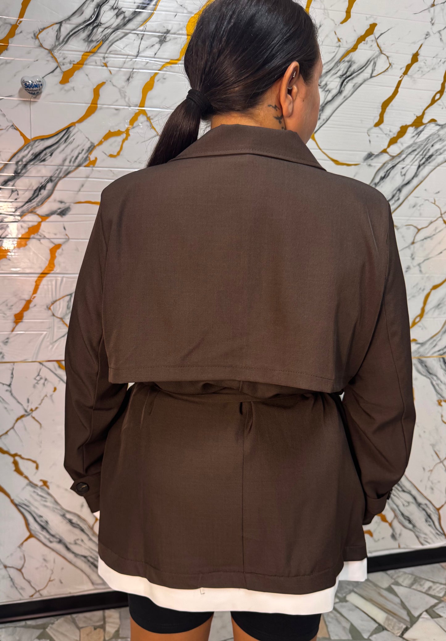 Curvy blazer ballerina marrone