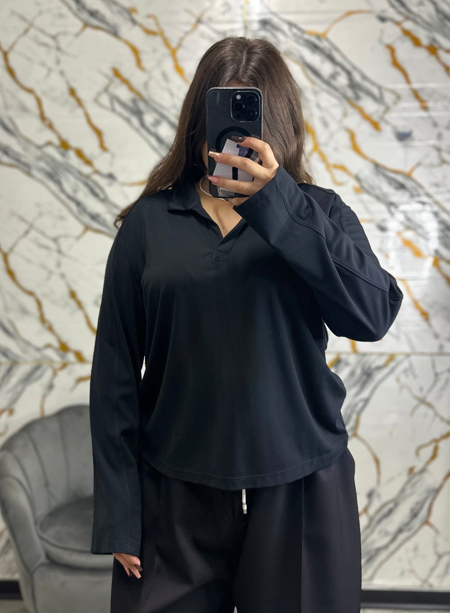 Maglia kim curvy con colletto